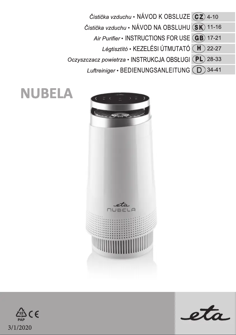 Image de la première page du manuel de l'appareil Nubela 2569 90000