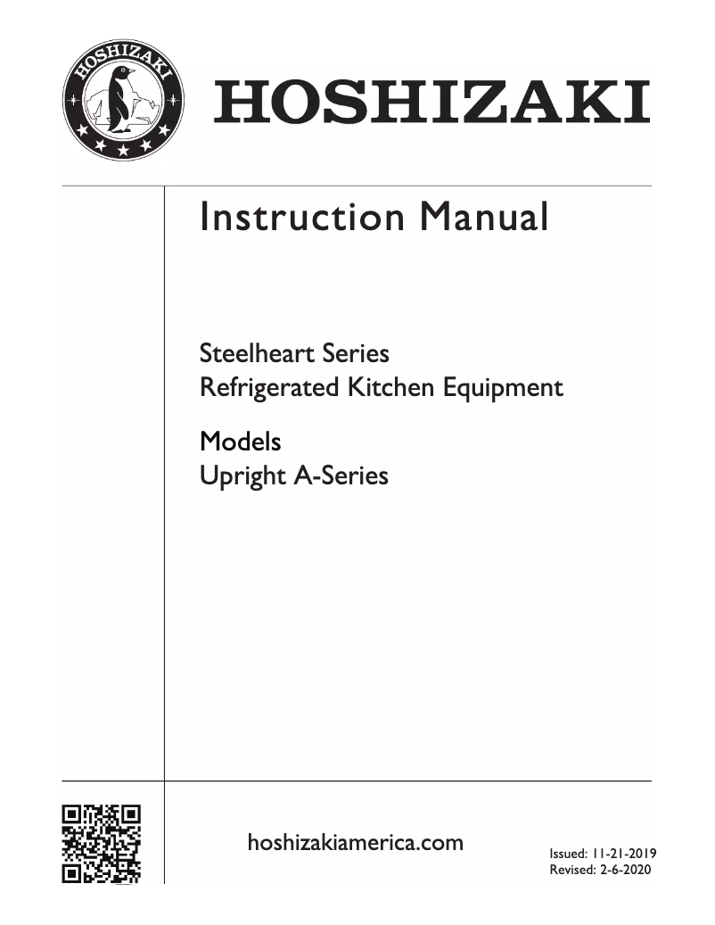 Page 1 de la notice Guide d'installation Hoshizaki Commercial CF1S-FS
