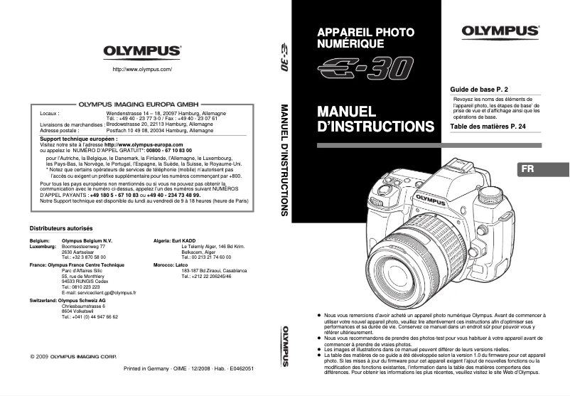 Image de la première page du manuel de l'appareil E-30