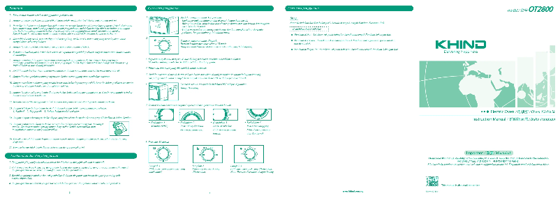 Page n°1 - Manuel utilisateur Khind OT2800