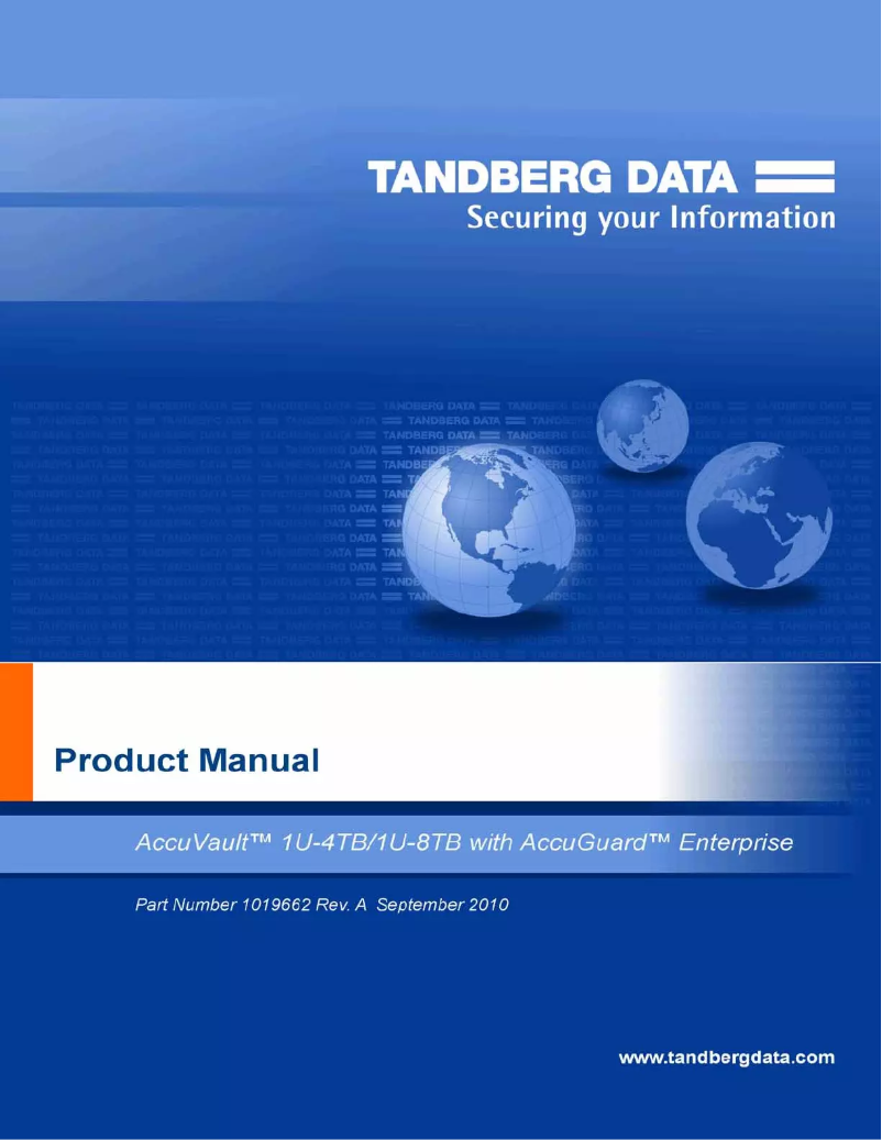 Page 1 de la notice Manuel utilisateur Tandberg Data AccuVault 1U