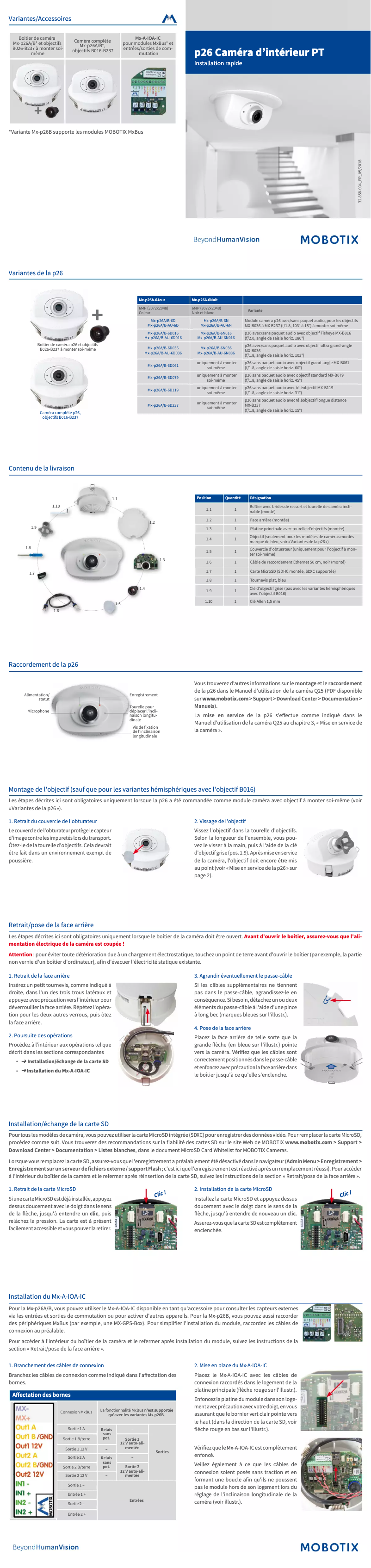 Image de la première page du manuel de l'appareil MX-P26A-AU-6D