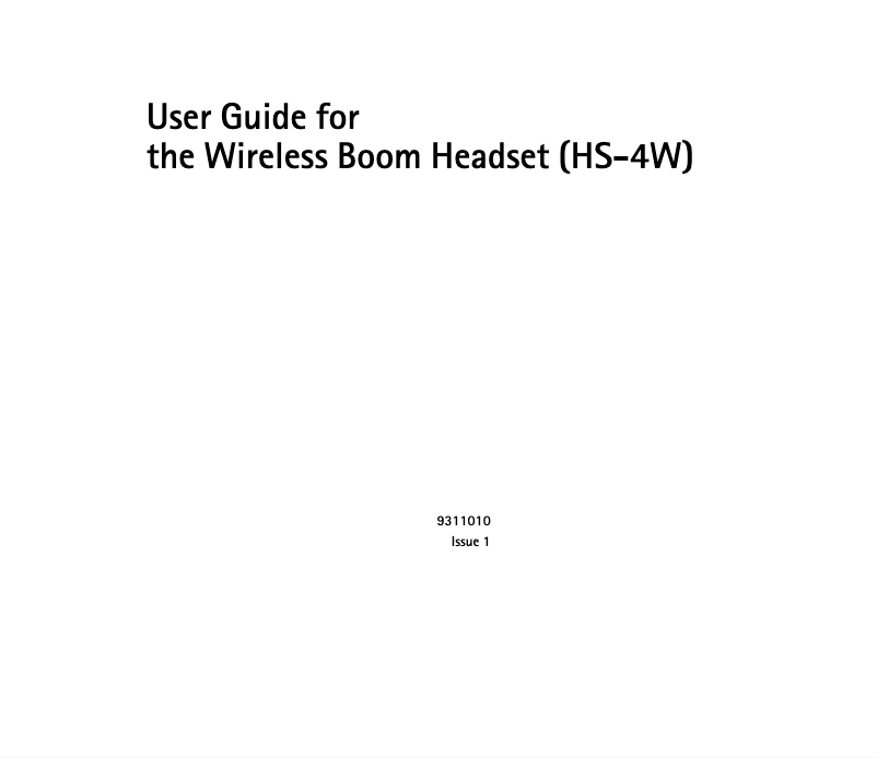 Image de la première page du manuel de l'appareil HS-4W