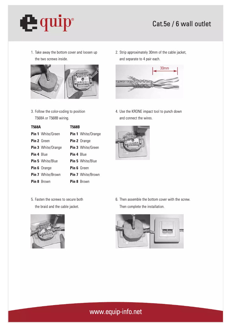 Page 1 de la notice Manuel utilisateur Equip Universal surface mounting box