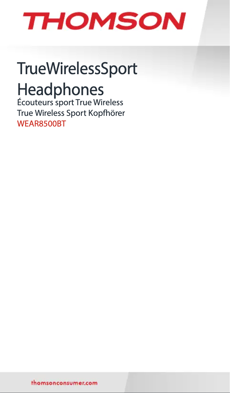 Page n°1 - Manuel utilisateur Thomson WEAR8500BT