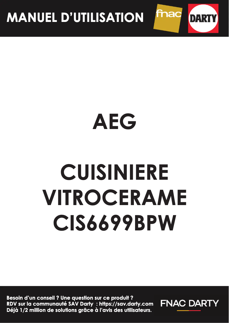 Page 1 de la notice Manuel utilisateur AEG CIS6699BPW