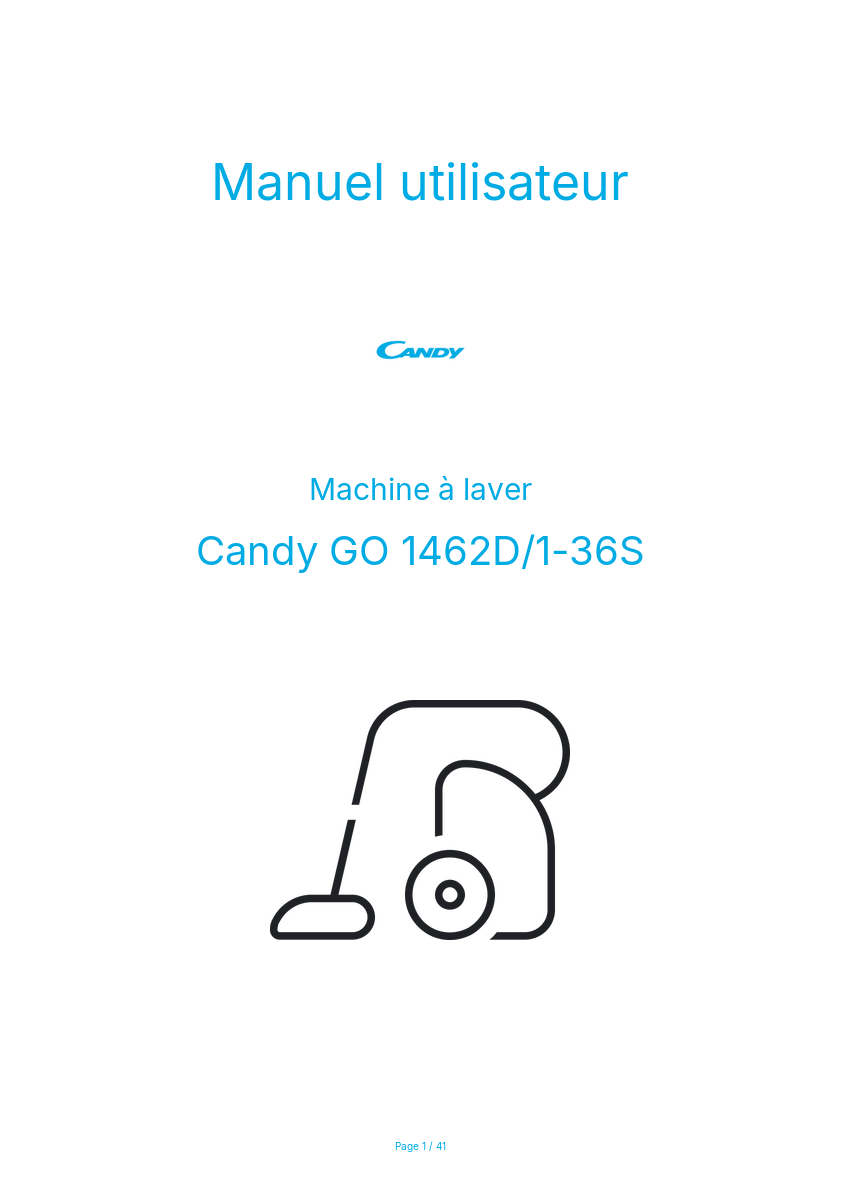 Page n°1 - Manuel utilisateur Candy GO 1462D/1-36S