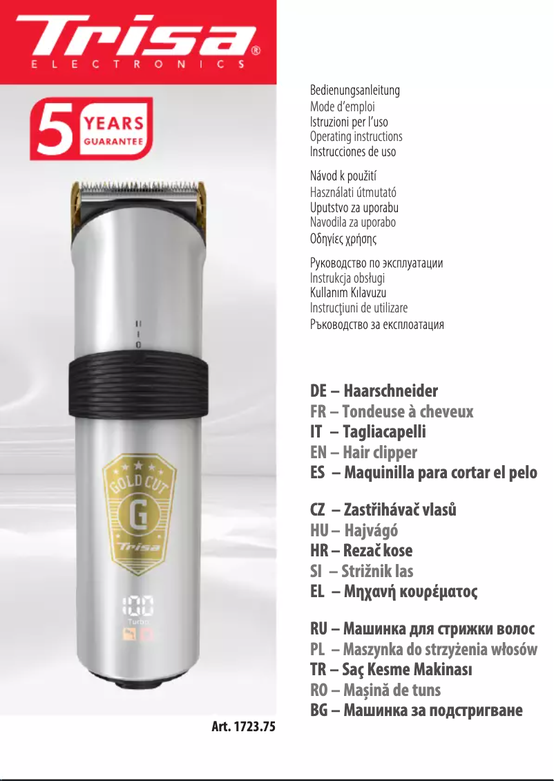 Image de la première page du manuel de l'appareil Gold Cut 1723.75