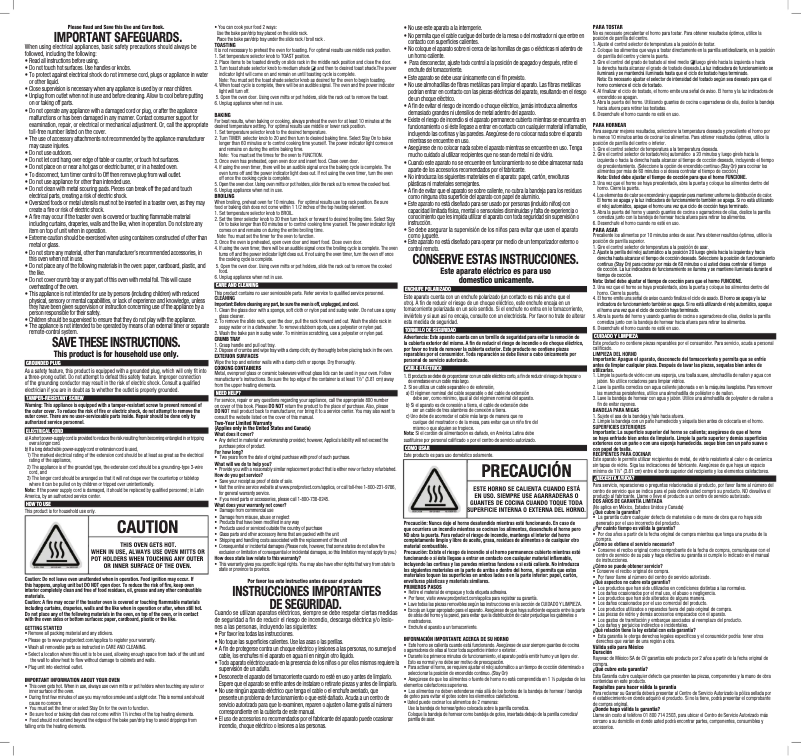 Page n°1 - Manuel utilisateur Black & Decker TO3260XSB