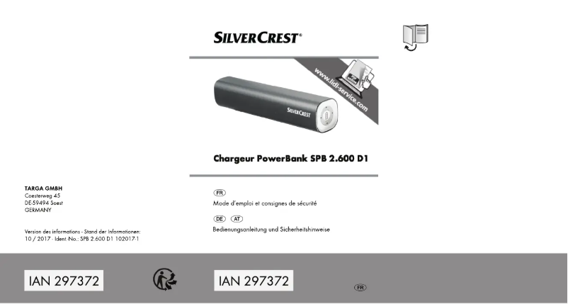 Page n°1 - Manuel utilisateur SilverCrest SPB 2.600 D1