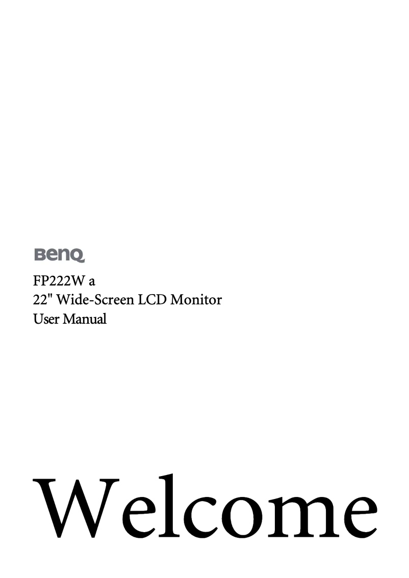 Page n°1 - Manuel utilisateur BenQ 9J.L03V72.MVE