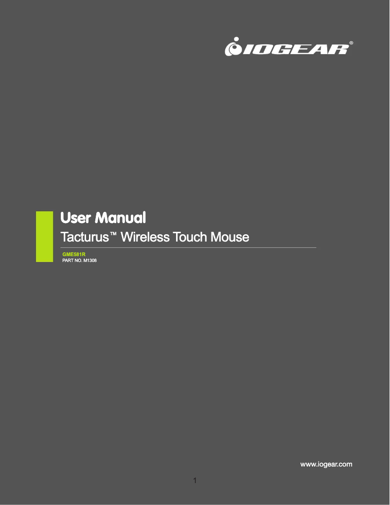 Page 1 de la notice Manuel utilisateur iogear GKM558R