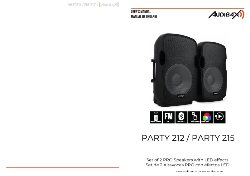 Page 1 de la notice Manuel utilisateur Audibax Party 215