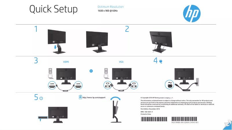 Página 1 del manual Guía de instalación HP P204v