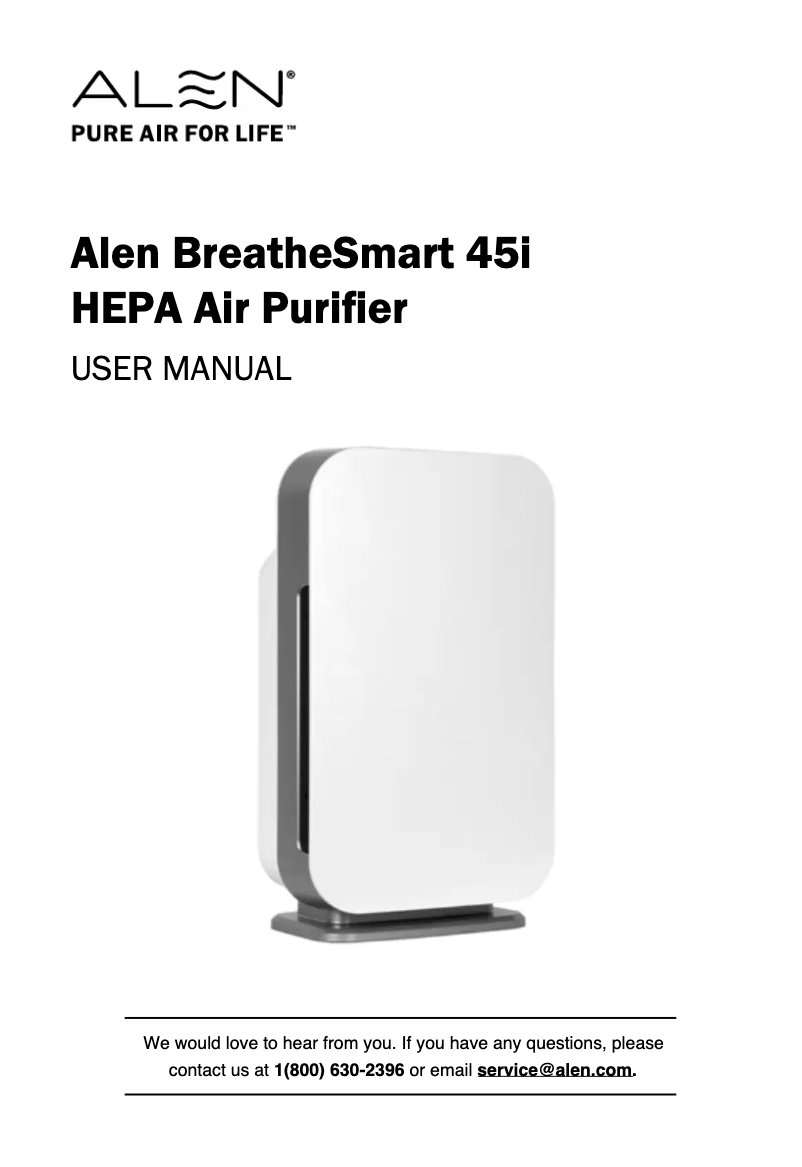 Page n°1 - Manuel utilisateur Alen BreatheSmart 45i