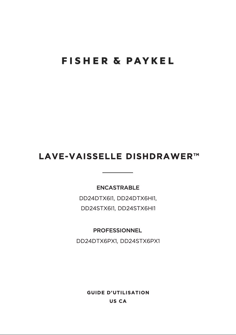 Page n°1 - Manuel utilisateur Fisher & Paykel DD24STX6I1