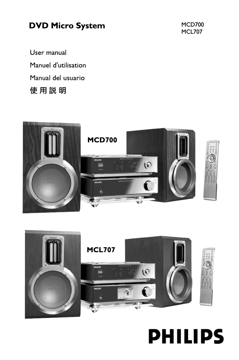 Page n°1 - Manuel utilisateur Philips MCL707