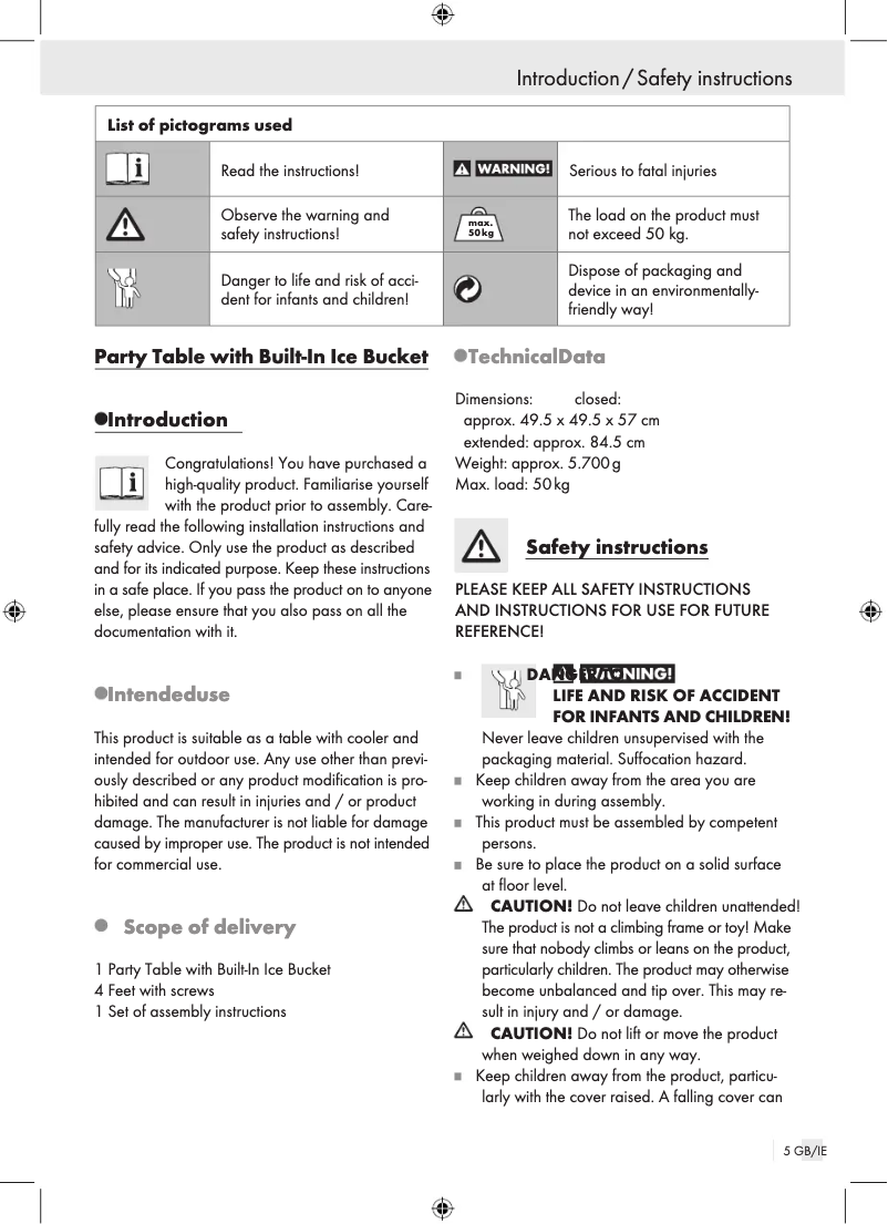 Page 1 de la notice Manuel utilisateur Livarno Lux IAN 282423
