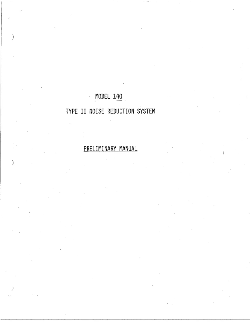 Page n°1 - Manuel utilisateur DBX 140