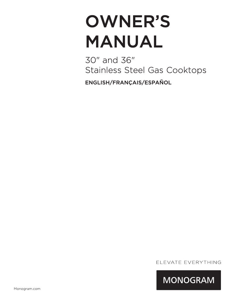 Image de la première page du manuel de l'appareil ZGU36ESLSS