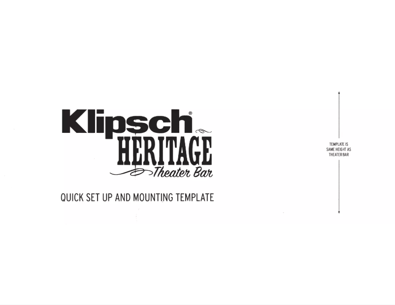 Page 1 de la notice Mode d'emploi Klipsch Heritage Theater Bar