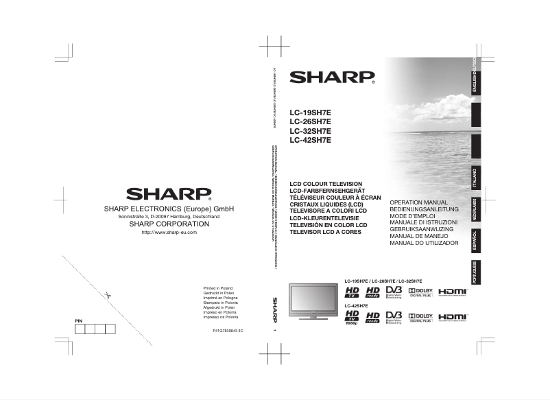 Page 1 de la notice Manuel utilisateur Sharp LC-32SH7EBK