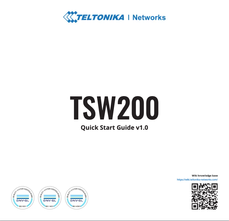 Image de la première page du manuel de l'appareil TSW200