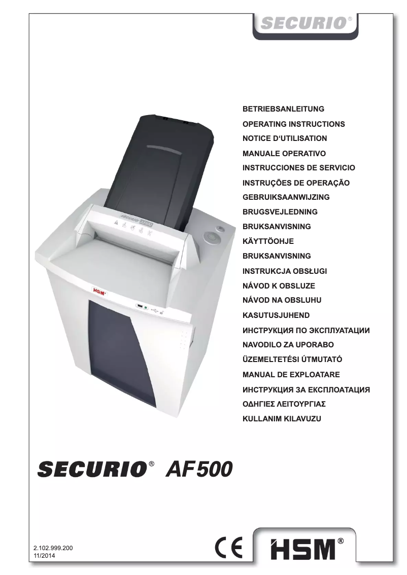 Page n°1 - Manuel utilisateur HSM Securio AF500 0.78 x 11mm