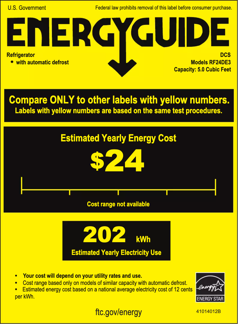 Página 1 del manual Etiqueta energética DCS RF24DE3