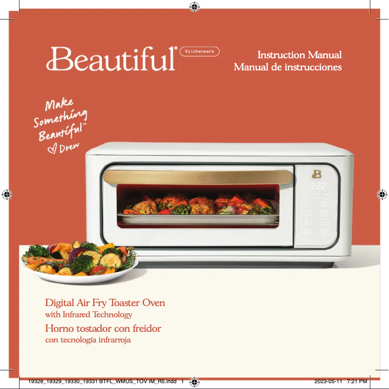 Page 1 de la notice Manuel utilisateur Beautiful Digital Air Fry Toaster Oven