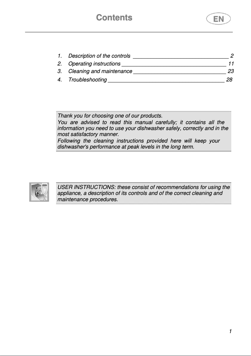 Page n°1 - Manuel utilisateur Teka DW8 45 FI