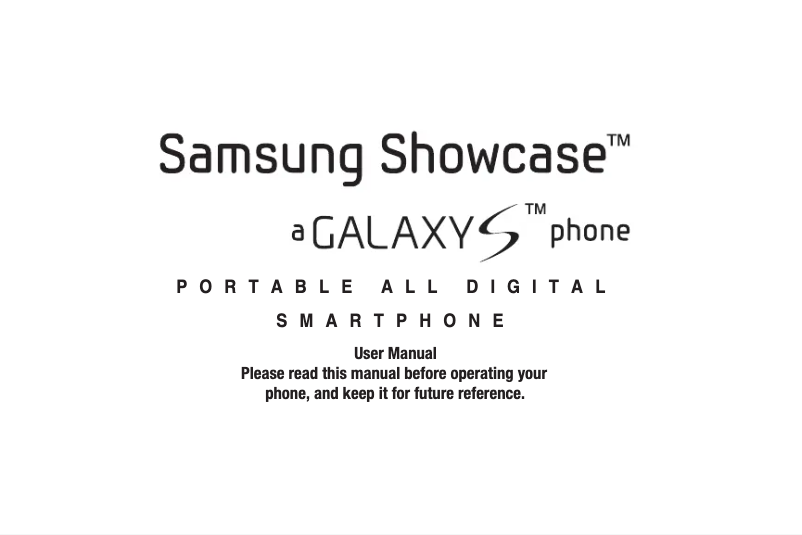 Page 1 de la notice Manuel utilisateur Samsung Showcase