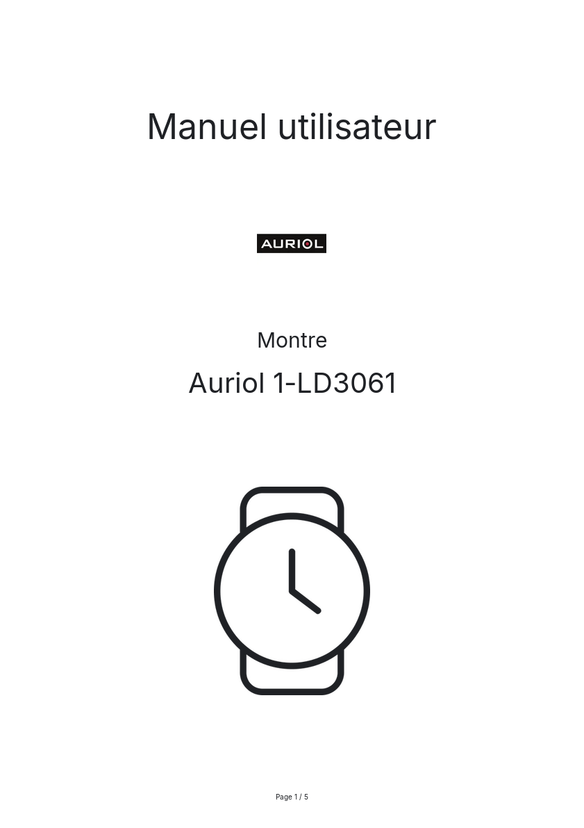 Image de la première page du manuel de l'appareil 1-LD3061