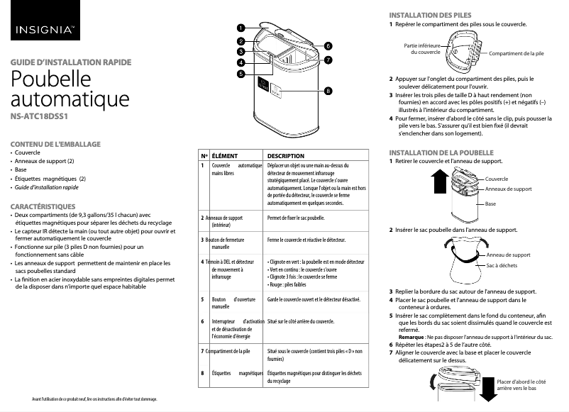 Image de la première page du manuel de l'appareil NS-ATC18DSS1