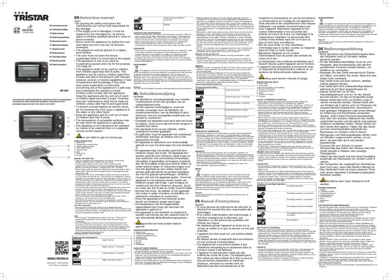 Page 1 de la notice Manuel utilisateur TriStar OV-1437