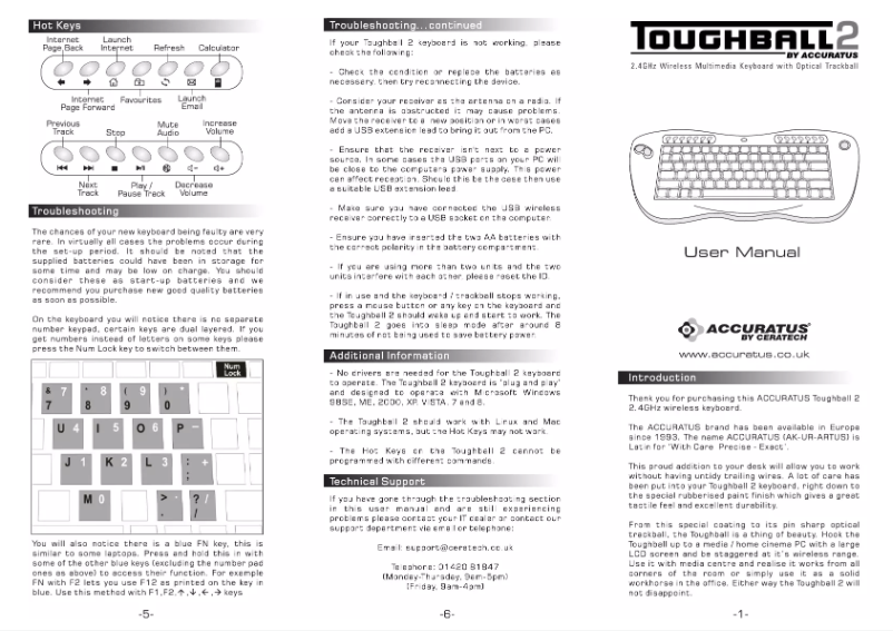 Page n°1 - Manuel utilisateur Accuratus Toughball 2