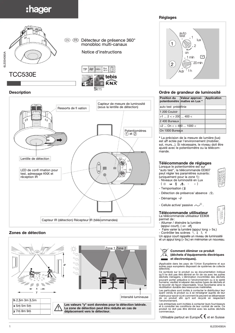 Image de la première page du manuel de l'appareil TCC530E