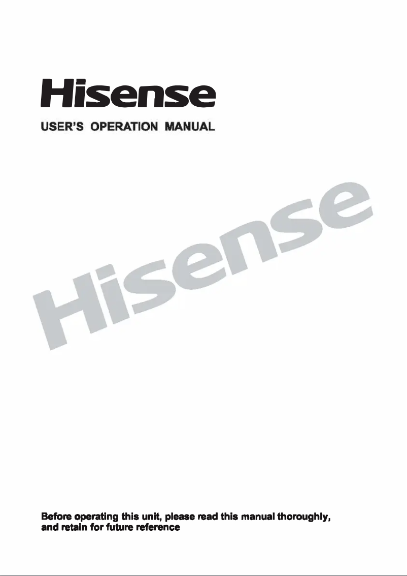 Page 1 de la notice Manuel utilisateur Hisense WFQY1014EVJM