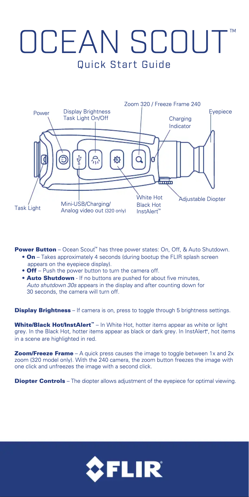 Page 1 de la notice Manuel utilisateur FLIR Ocean Scout 640