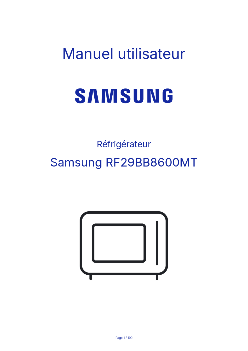 Page n°1 - Manuel utilisateur Samsung RF29BB8600MT