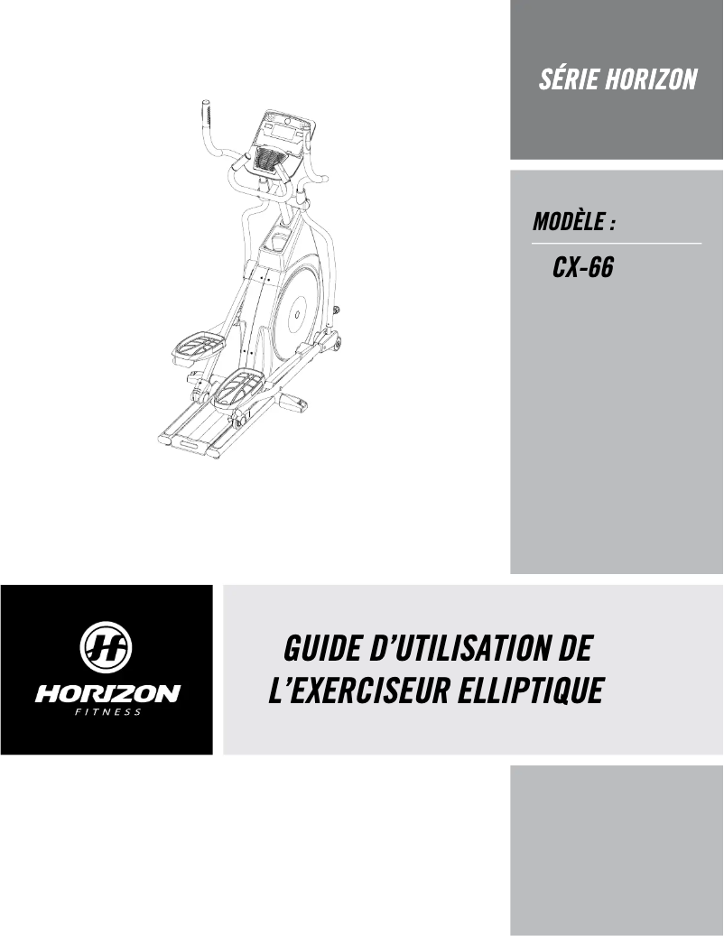 Page n°1 - Manuel utilisateur Horizon Fitness CX66