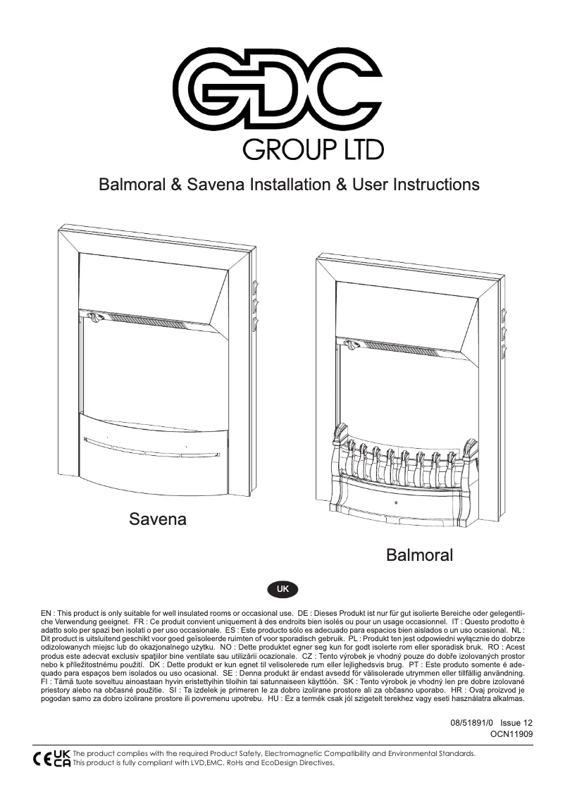 Image de la première page du manuel de l'appareil Balmoral