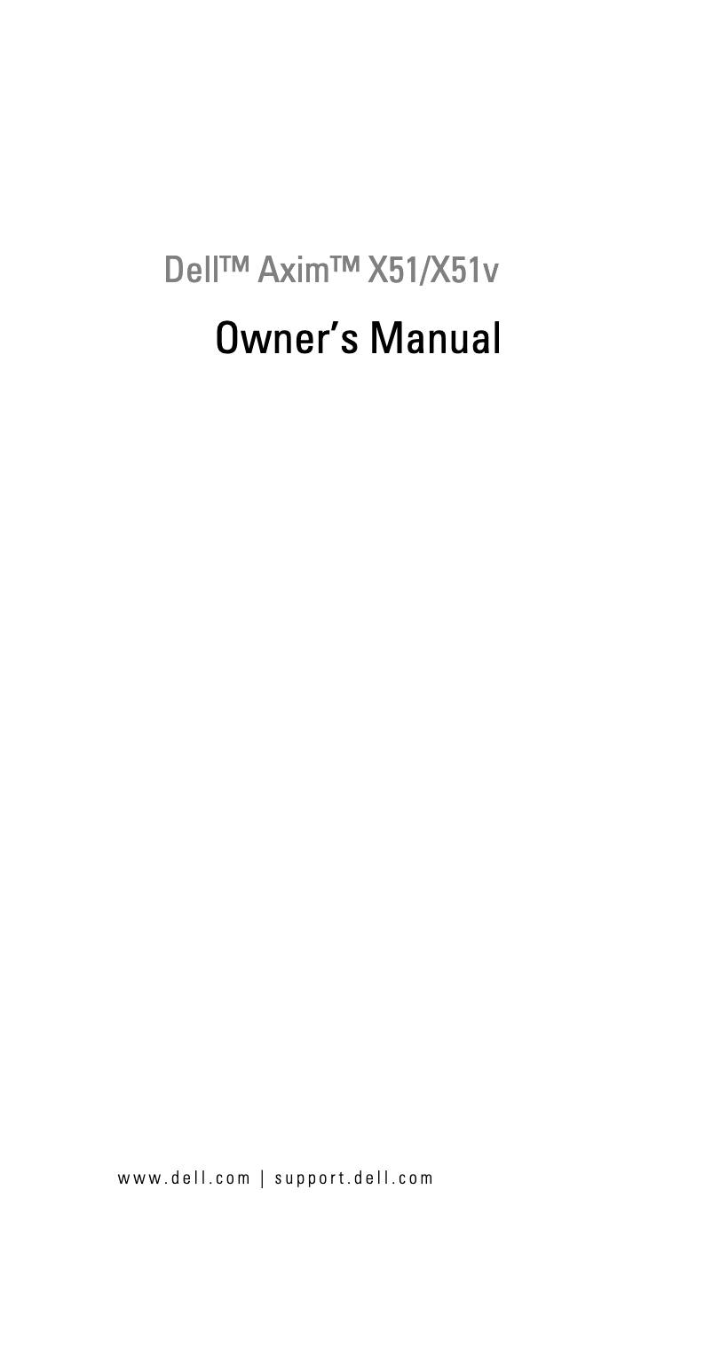 Page n°1 - Manuel utilisateur Dell Axim X51v