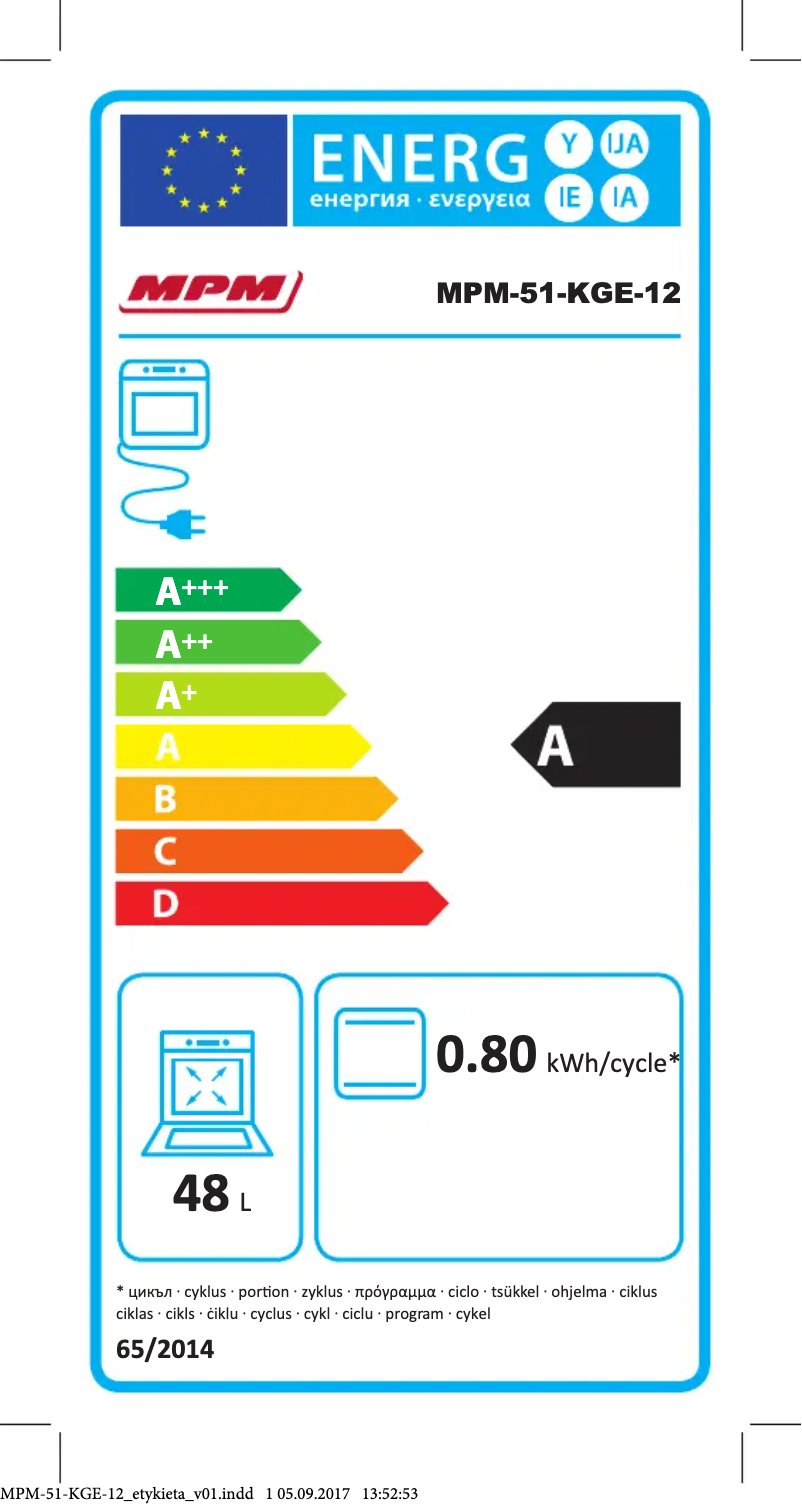 Page 1 de la notice Manuel utilisateur MPM MPM-51-KGE-12