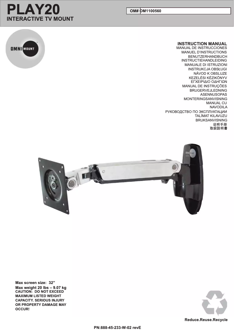 Image de la première page du manuel de l'appareil PLAY20