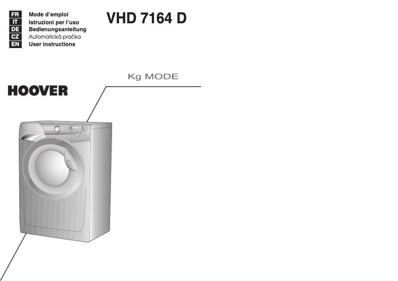 Page n°1 - Manuel utilisateur Hoover VHD 7164D/1-84