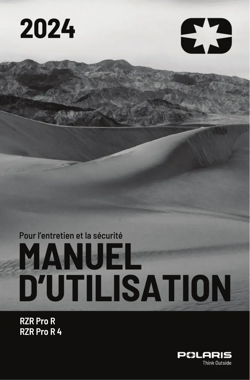 Page 1 de la notice Manuel utilisateur Polaris RZR Pro XP Premium (2024)