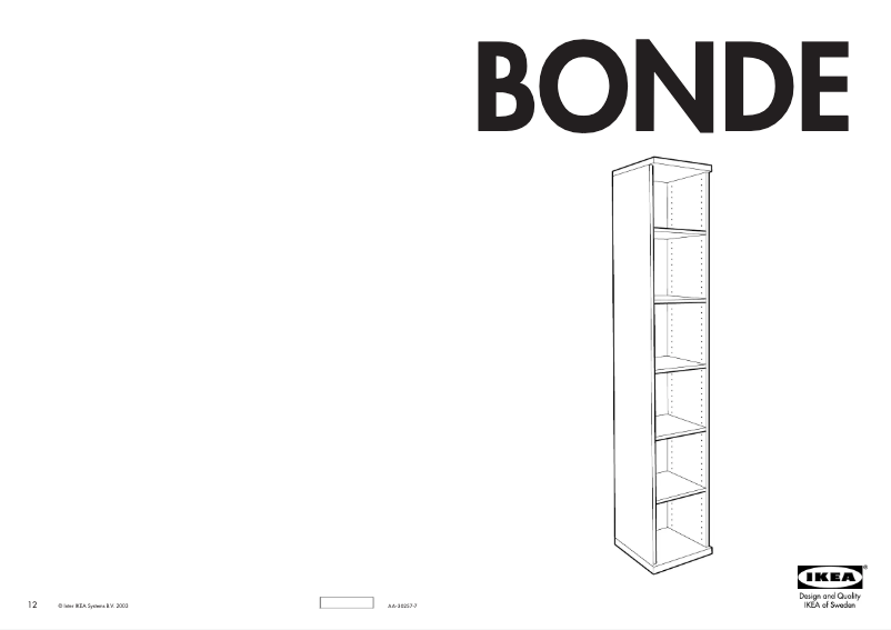Page 1 de la notice Manuel utilisateur Ikea BONDE