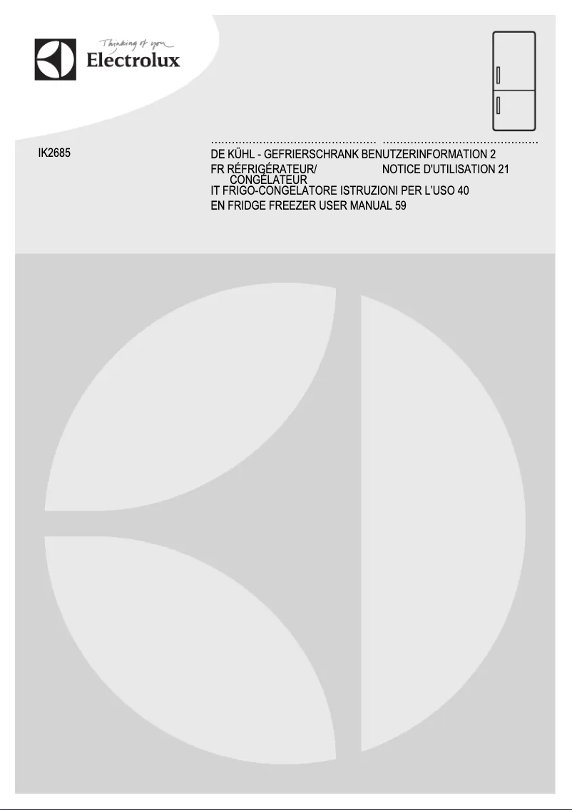 Page n°1 - Manuel utilisateur Electrolux IK2685