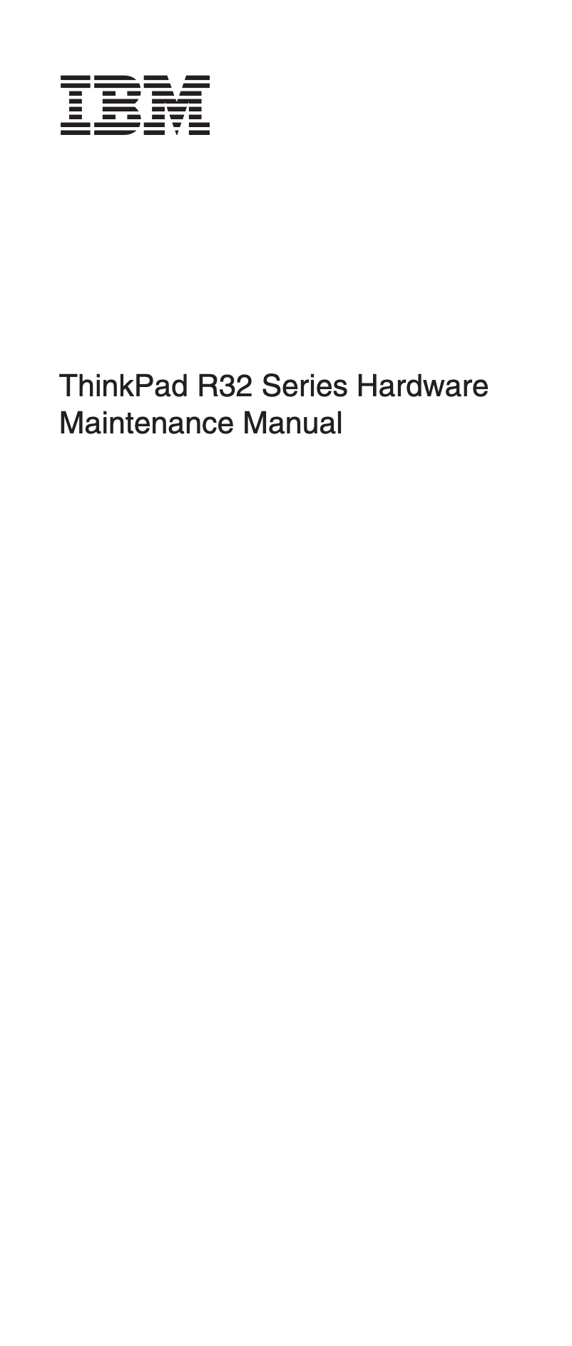 Page n°1 - Manuel utilisateur Lenovo ThinkPad R32